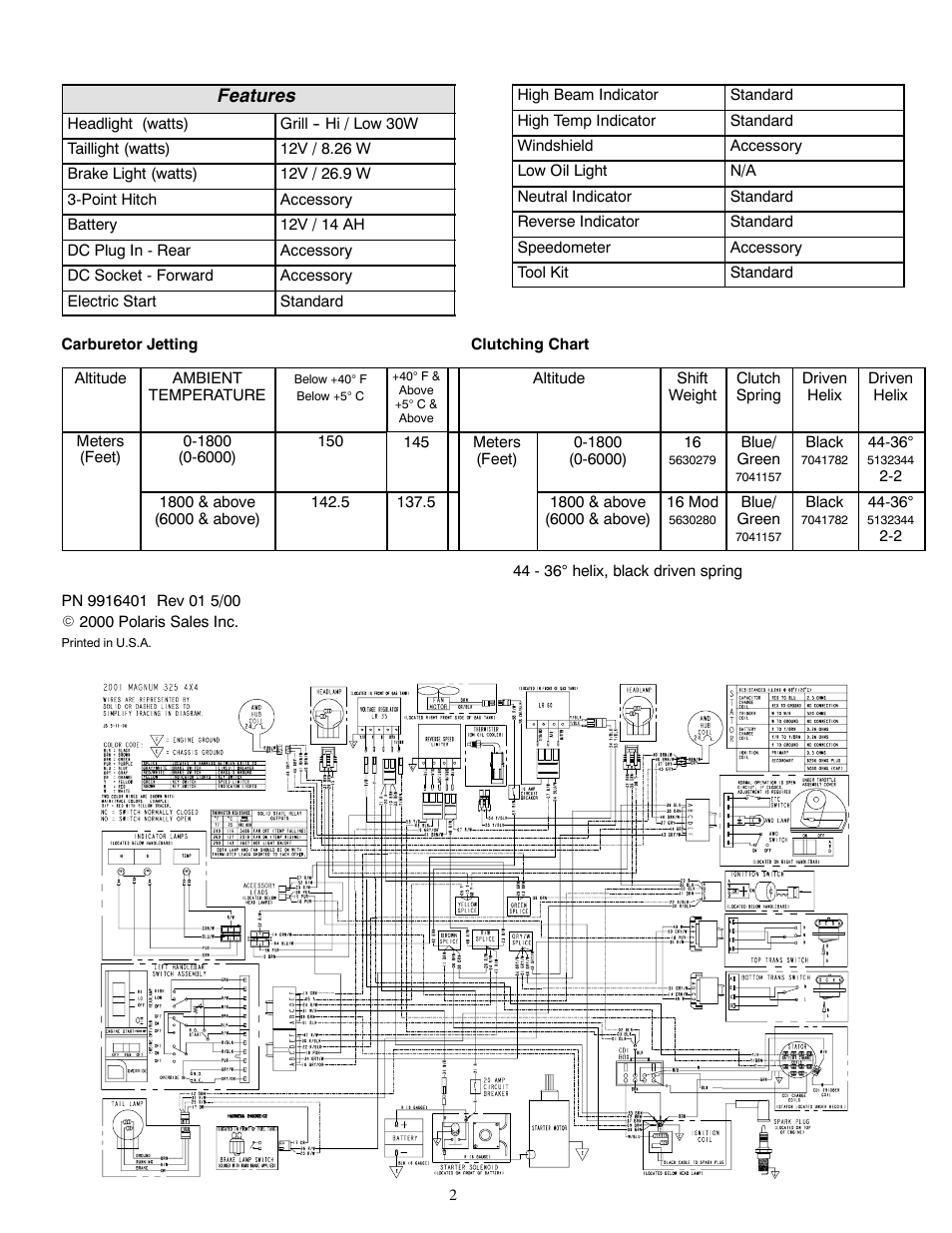 Polaris 2001 ATV Magnum 325 4x4 User Manual | Page 2 / 2
