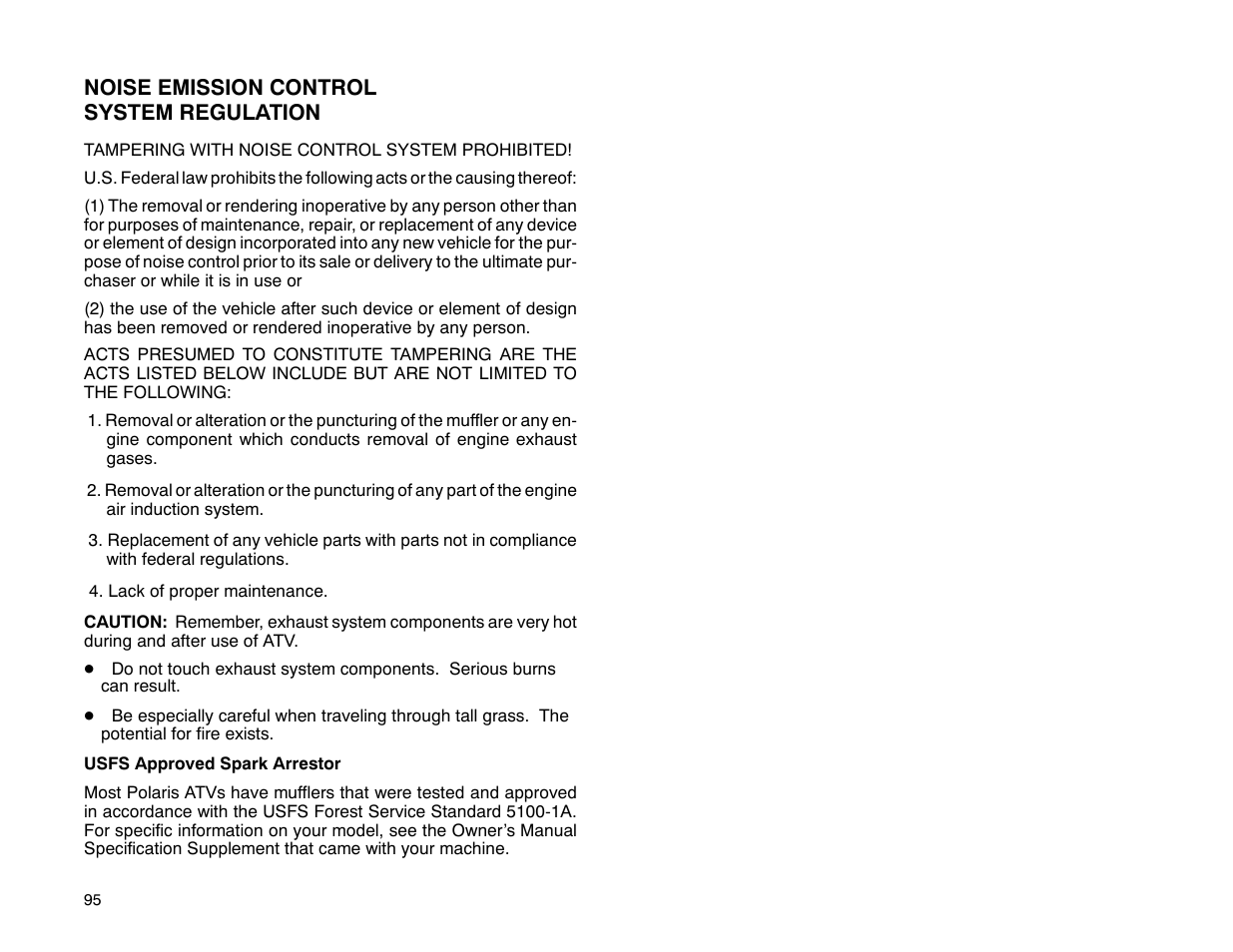 Polaris 2001 ATV Universal ATV User Manual | Page 106 / 189