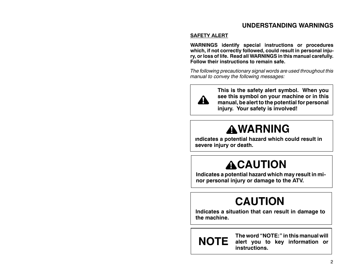 Polaris 2001 ATV Universal ATV User Manual | Page 13 / 189