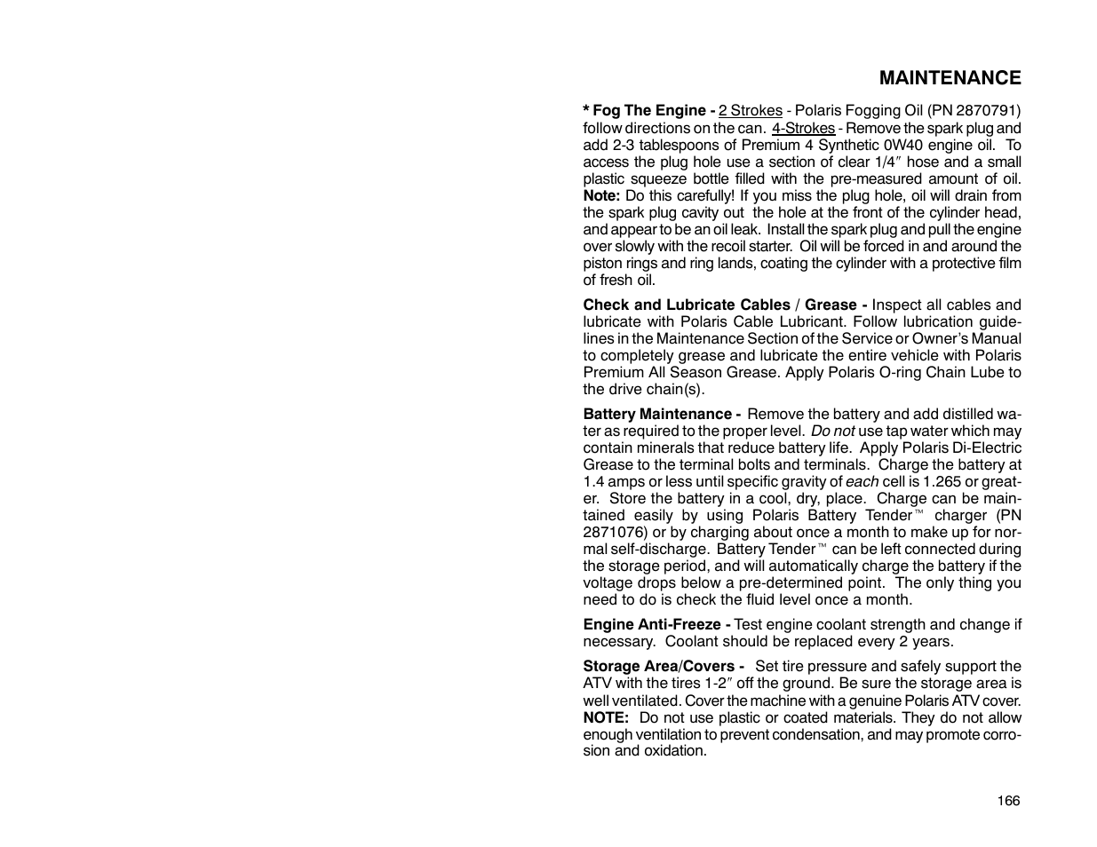 Polaris 2001 ATV Universal ATV User Manual | Page 177 / 189