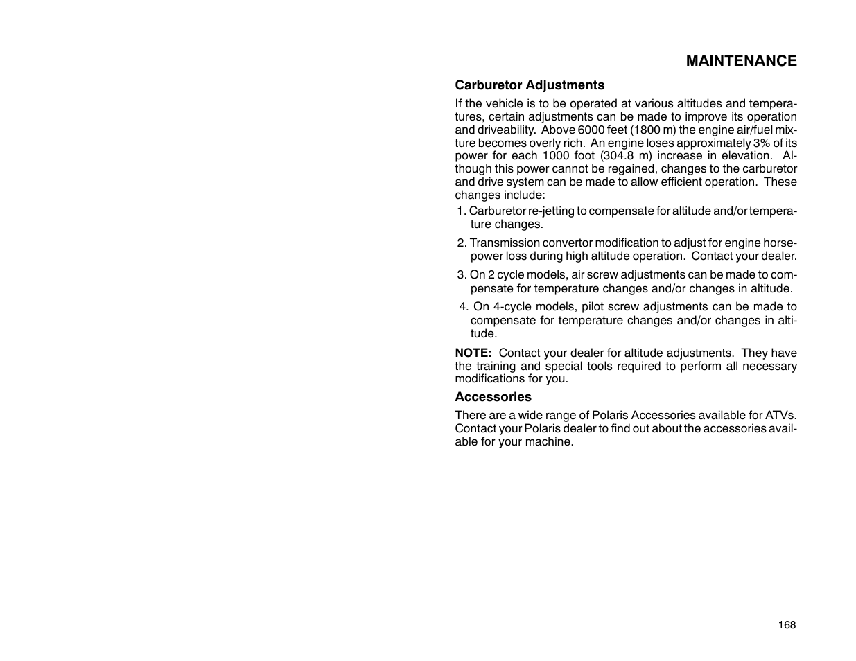 Polaris 2001 ATV Universal ATV User Manual | Page 179 / 189