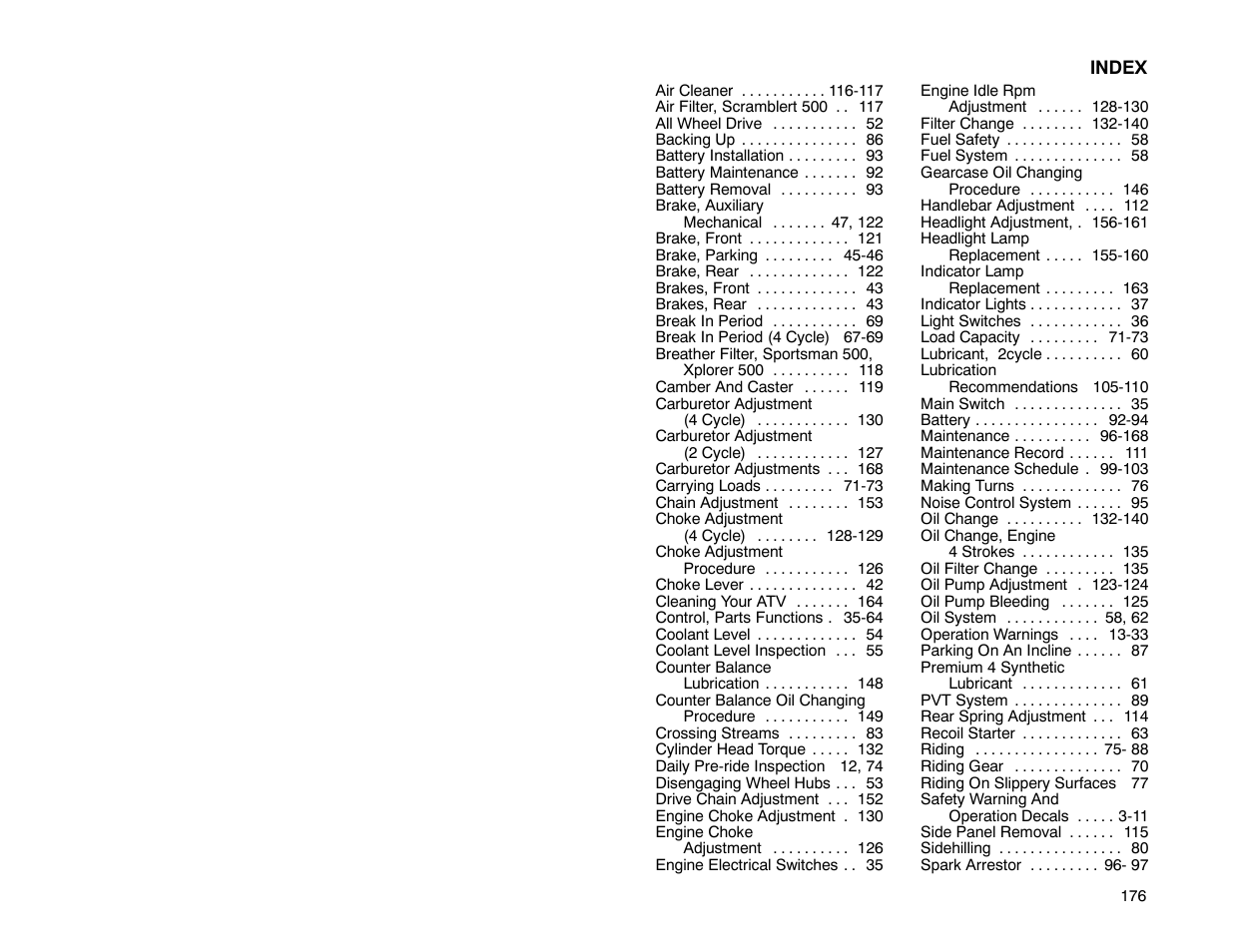 Polaris 2001 ATV Universal ATV User Manual | Page 187 / 189