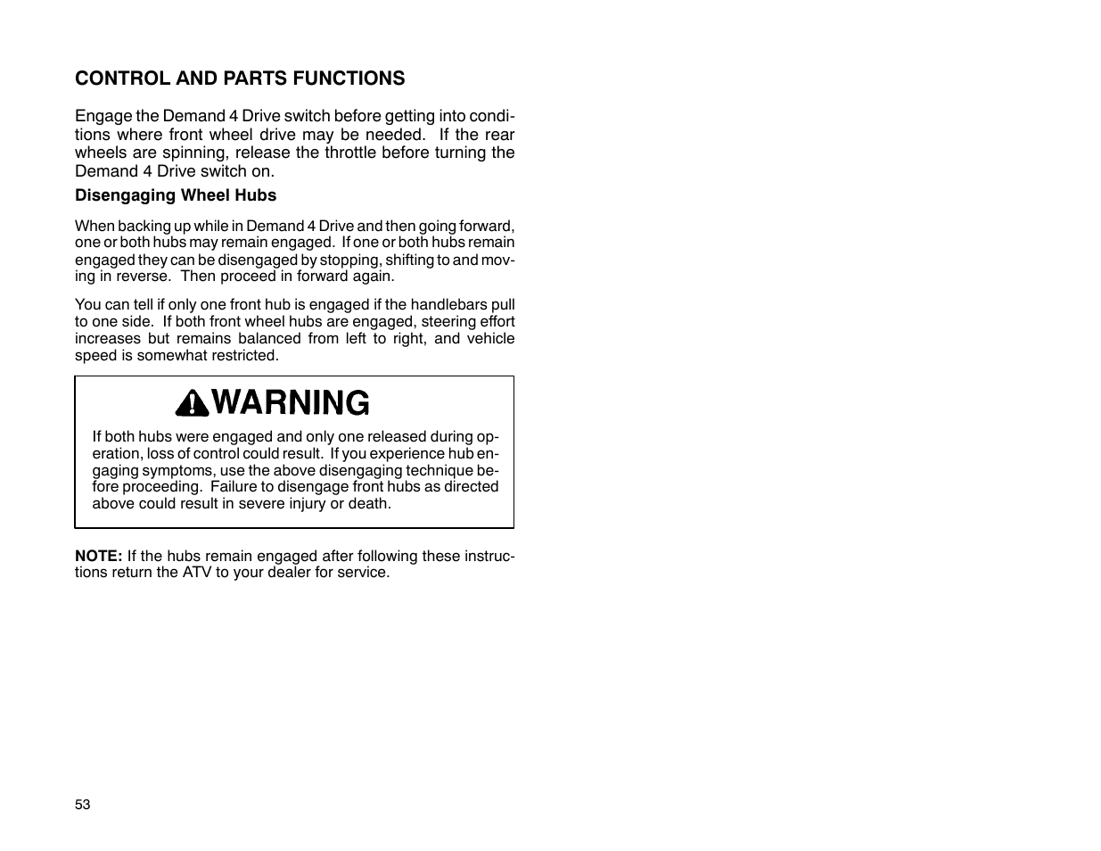 Polaris 2001 ATV Universal ATV User Manual | Page 64 / 189