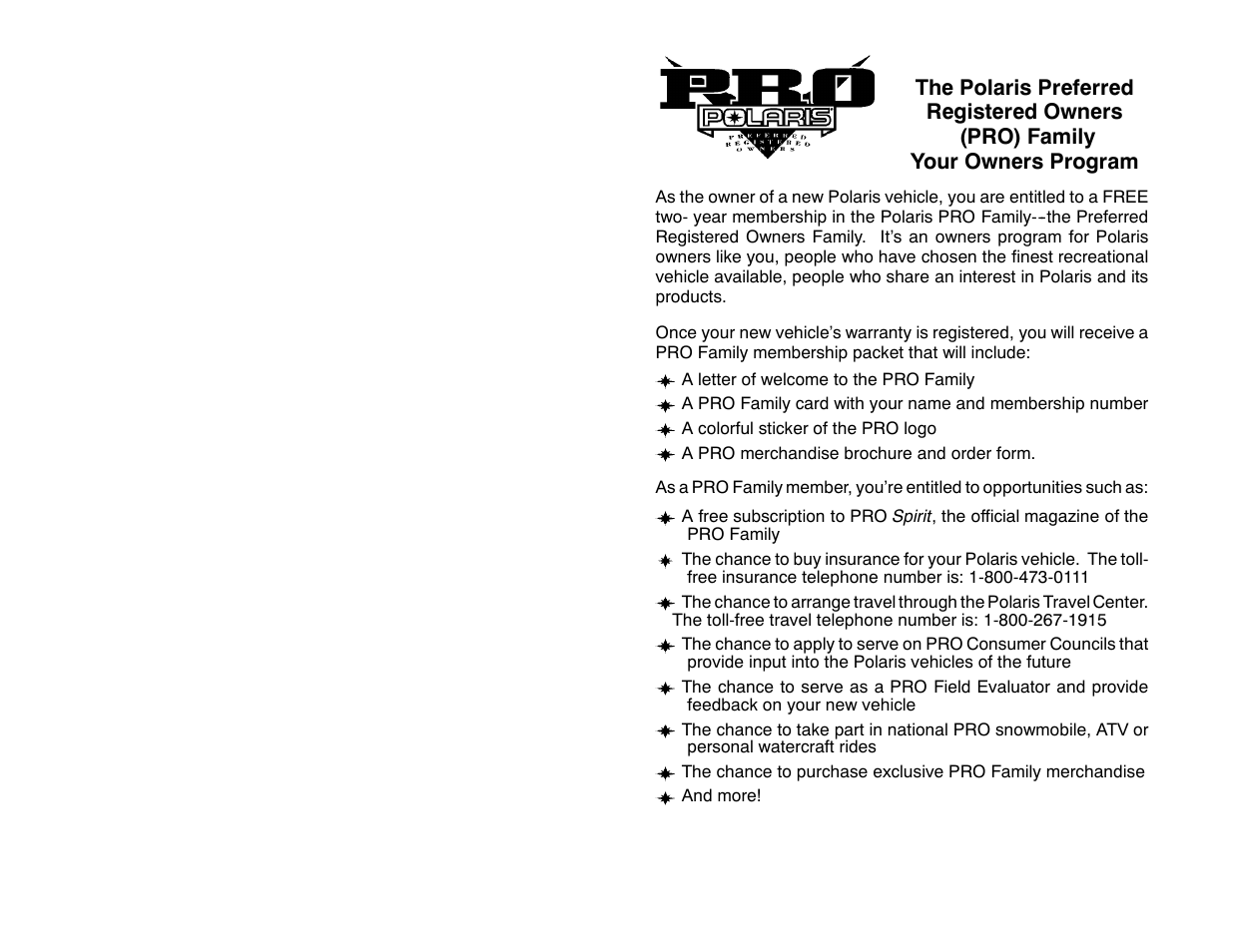 Polaris 2001 ATV Universal ATV User Manual | Page 8 / 189