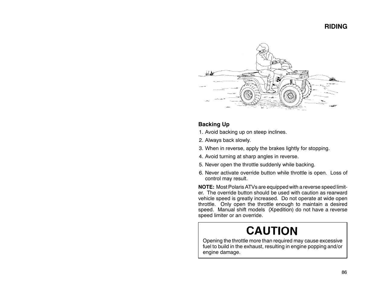 Polaris 2001 ATV Universal ATV User Manual | Page 97 / 189