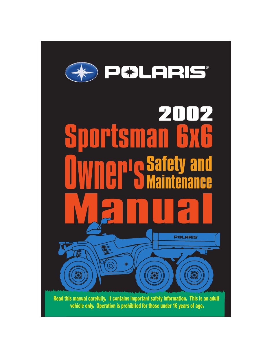 Polaris 2002 ATV Sportsman 6X6 User Manual | 131 pages