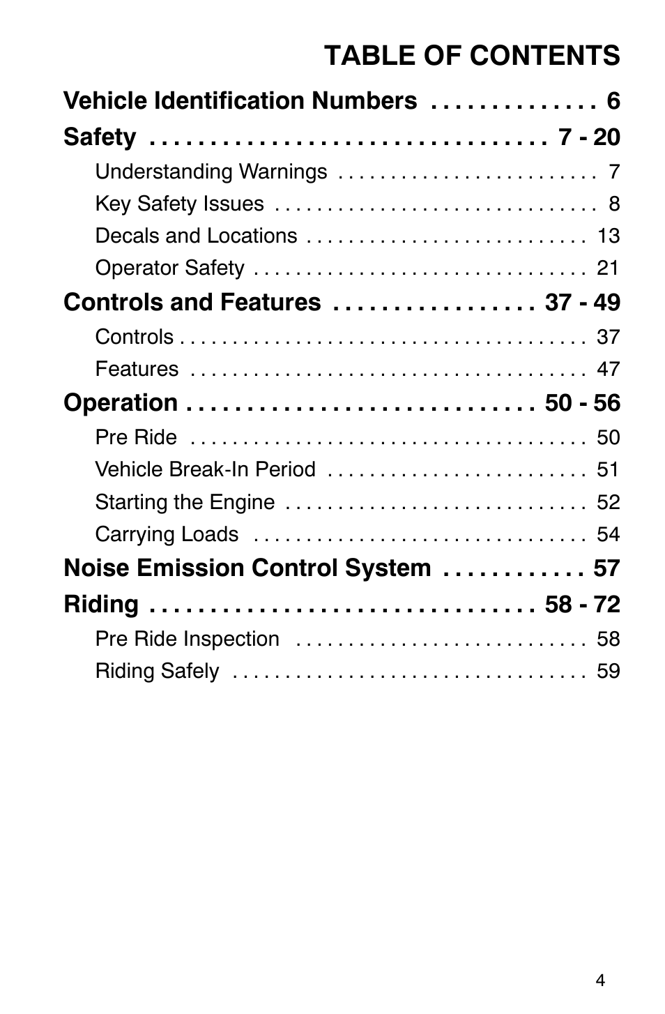 Polaris 2002 ATV Sportsman 6X6 User Manual | Page 7 / 131