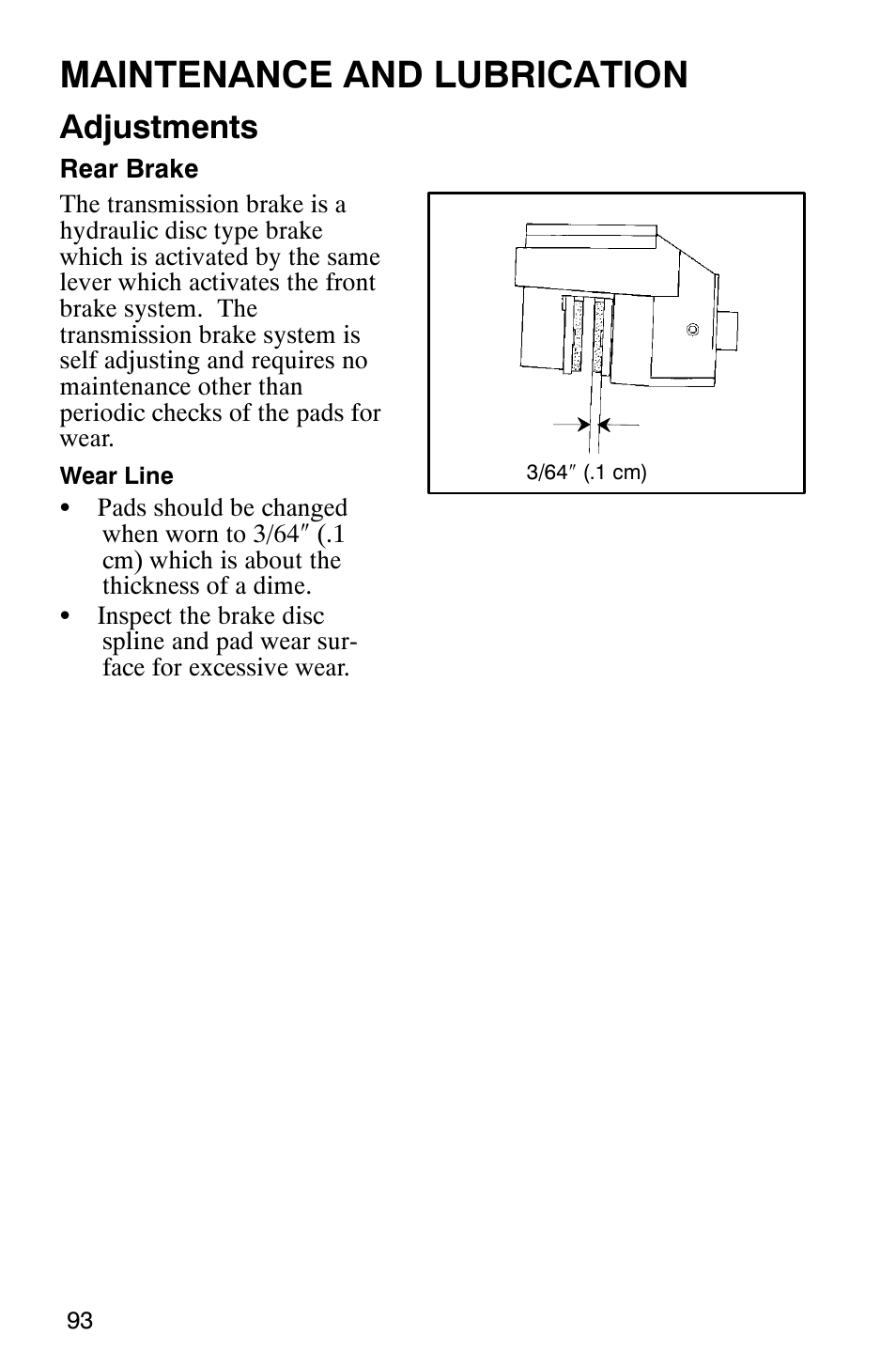 Maintenance and lubrication, Adjustments | Polaris 2002 ATV Sportsman 6X6 User Manual | Page 96 / 131