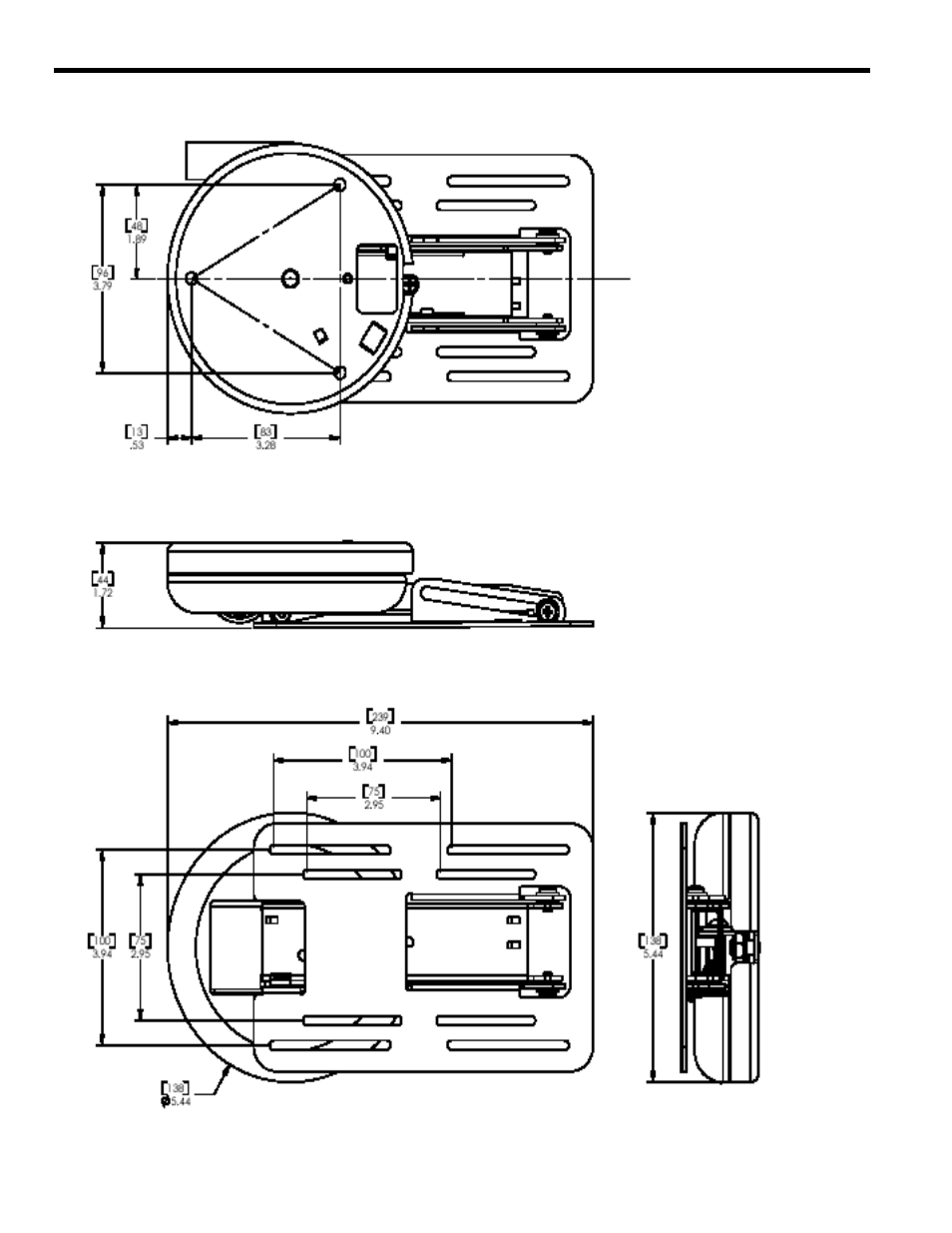 Dimensional drawing | Chief Manufacturing FSD-4100 User Manual | Page 3 / 11