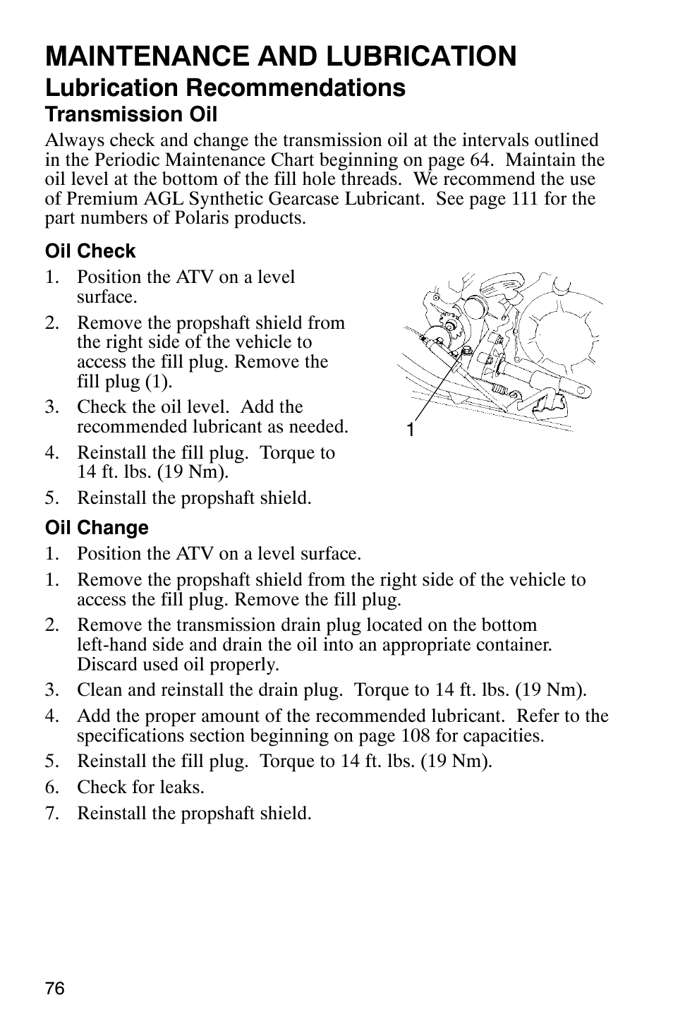 Maintenance and lubrication, Lubrication recommendations | Polaris 2005 ATV Scrambler 500 4X4 User Manual | Page 79 / 123