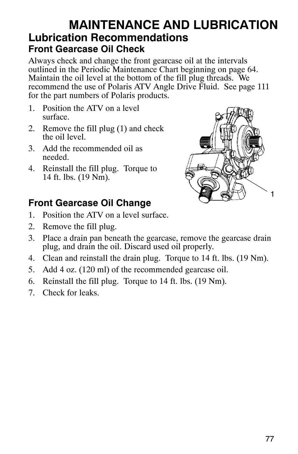 Maintenance and lubrication, Lubrication recommendations | Polaris 2005 ATV Scrambler 500 4X4 User Manual | Page 80 / 123