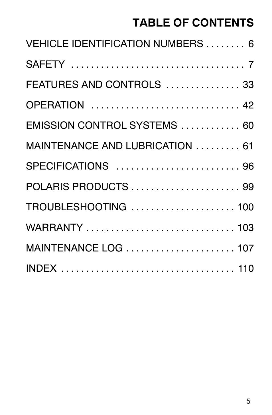 Polaris 2006 ATV Phoenix 200 User Manual | Page 8 / 114