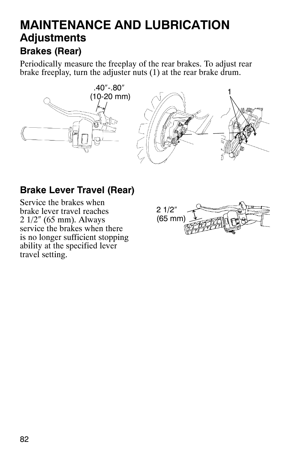 Maintenance and lubrication, Adjustments | Polaris 2006 ATV Phoenix 200 User Manual | Page 85 / 114