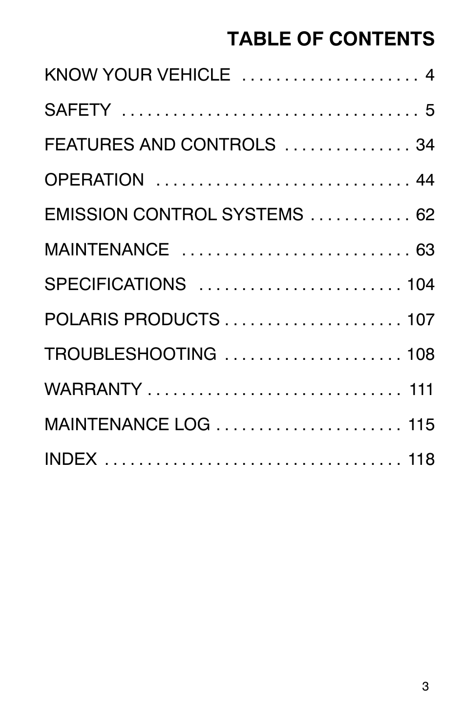 Polaris 2007 ATV Sawtooth User Manual | Page 6 / 122