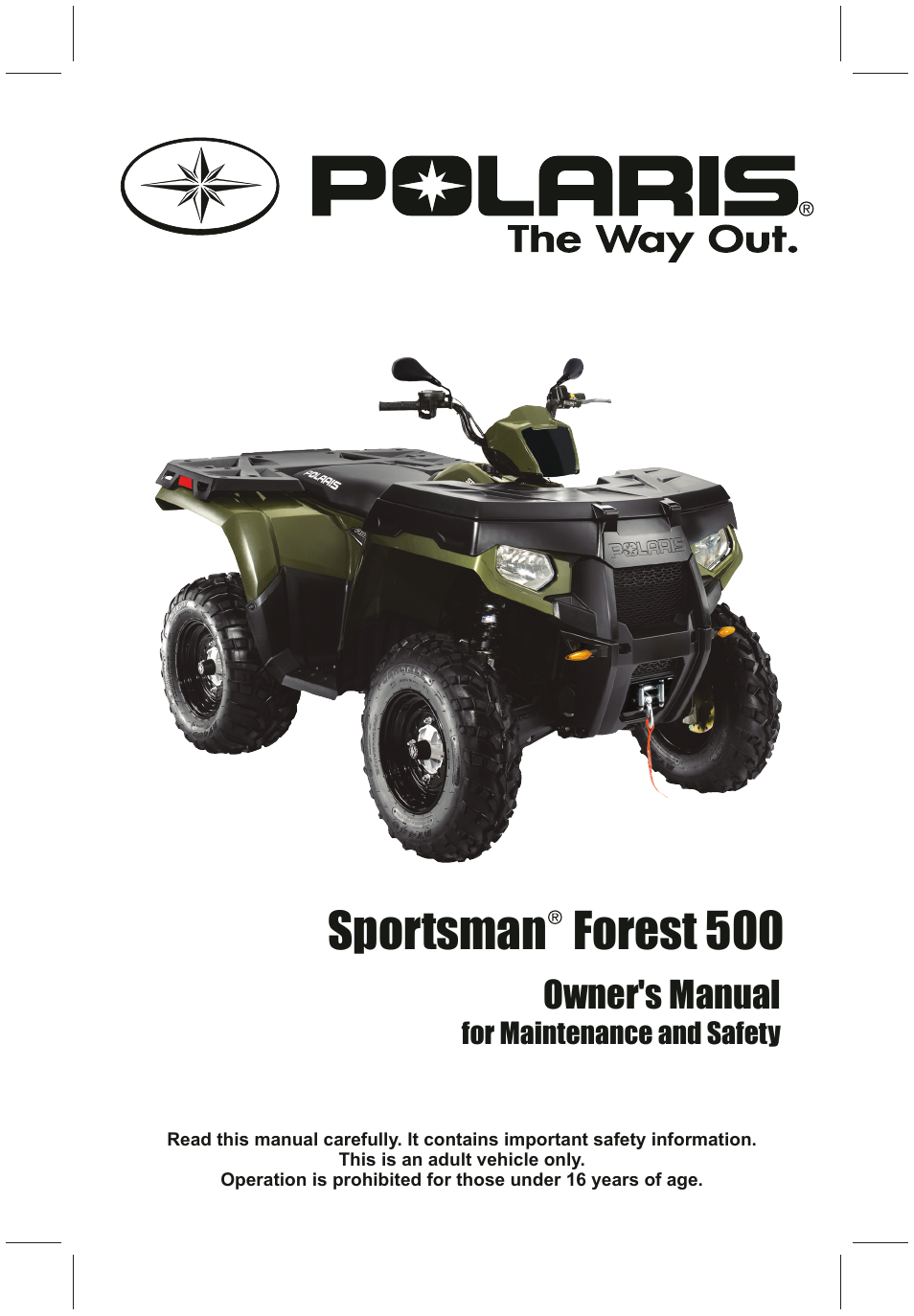 Polaris 2011 ATV Sportsman Forest 500 User Manual | 138 pages