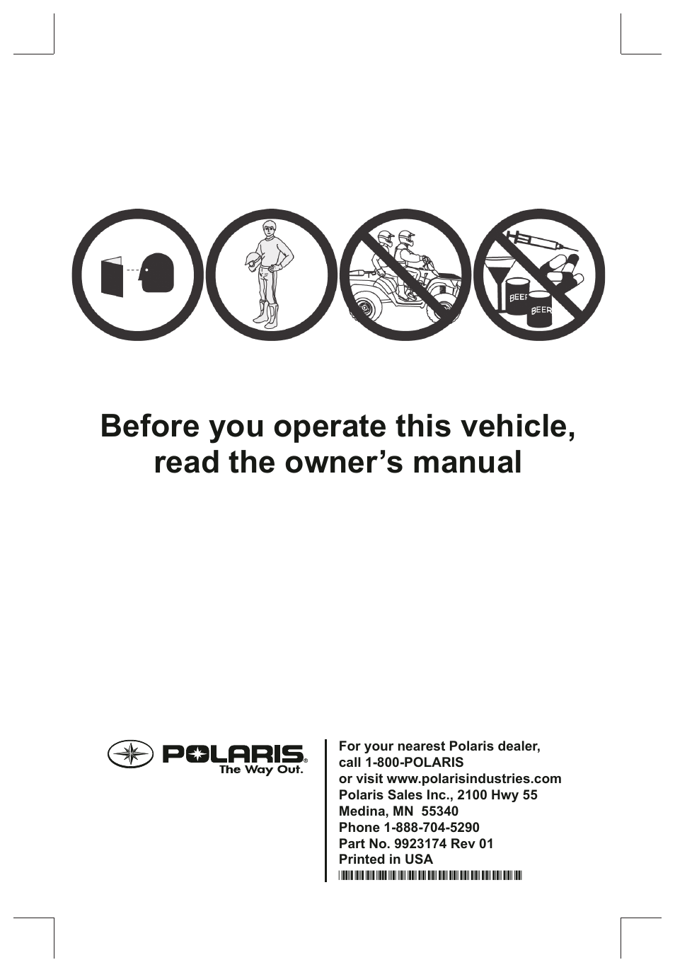Polaris 2011 ATV Sportsman Forest 500 User Manual | Page 2 / 138