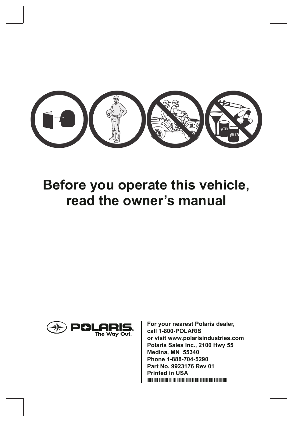 Polaris 2011 ATV Sportsman Forest 550 User Manual | Page 2 / 142