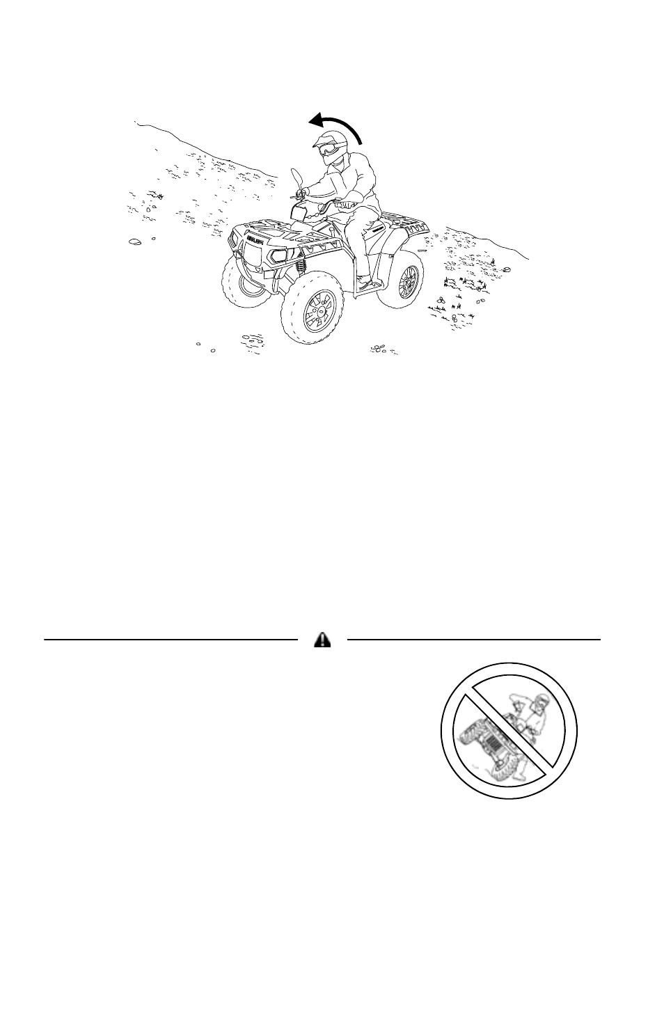 Operation, Driving on a sidehill (sidehilling) | Polaris 2011 ATV Sportsman Forest 550 User Manual | Page 56 / 142