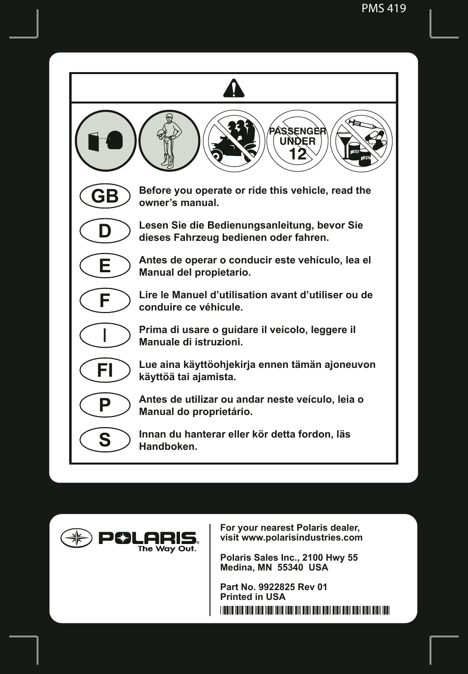 Welcome | Polaris 2011 ATV Sportsman Touring 550 INTL User Manual | Page 3 / 143