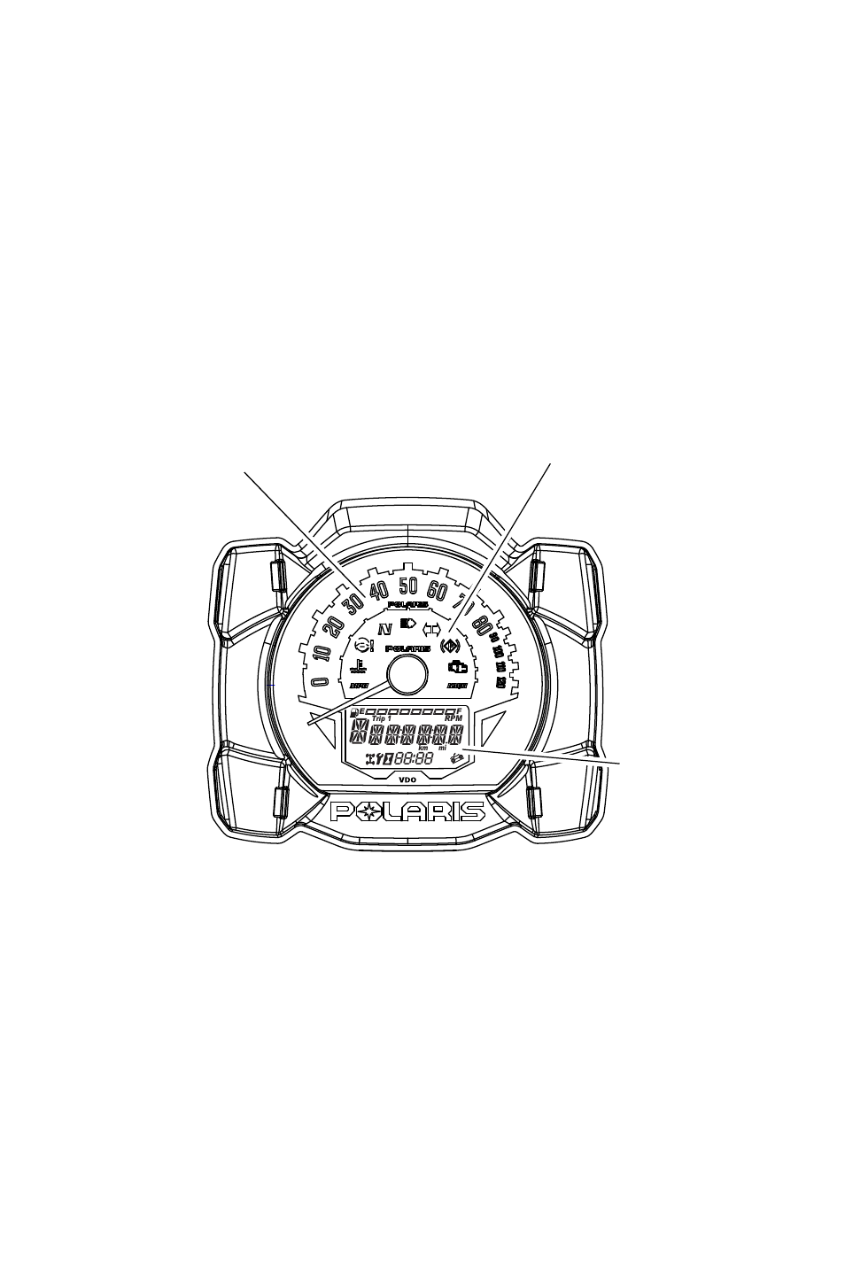 Instrument cluster, Features and controls, Digital/analog gauge | Polaris 2011 ATV Sportsman Touring 550 INTL User Manual | Page 39 / 143