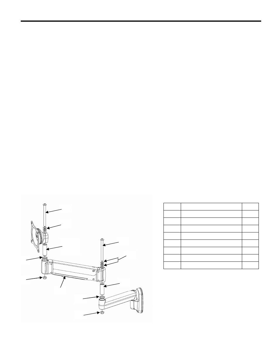 Installing the lift arm, Installing base end of lift arm, Installing display end of lift arm | Chief Manufacturing KSA-1004 User Manual | Page 5 / 7