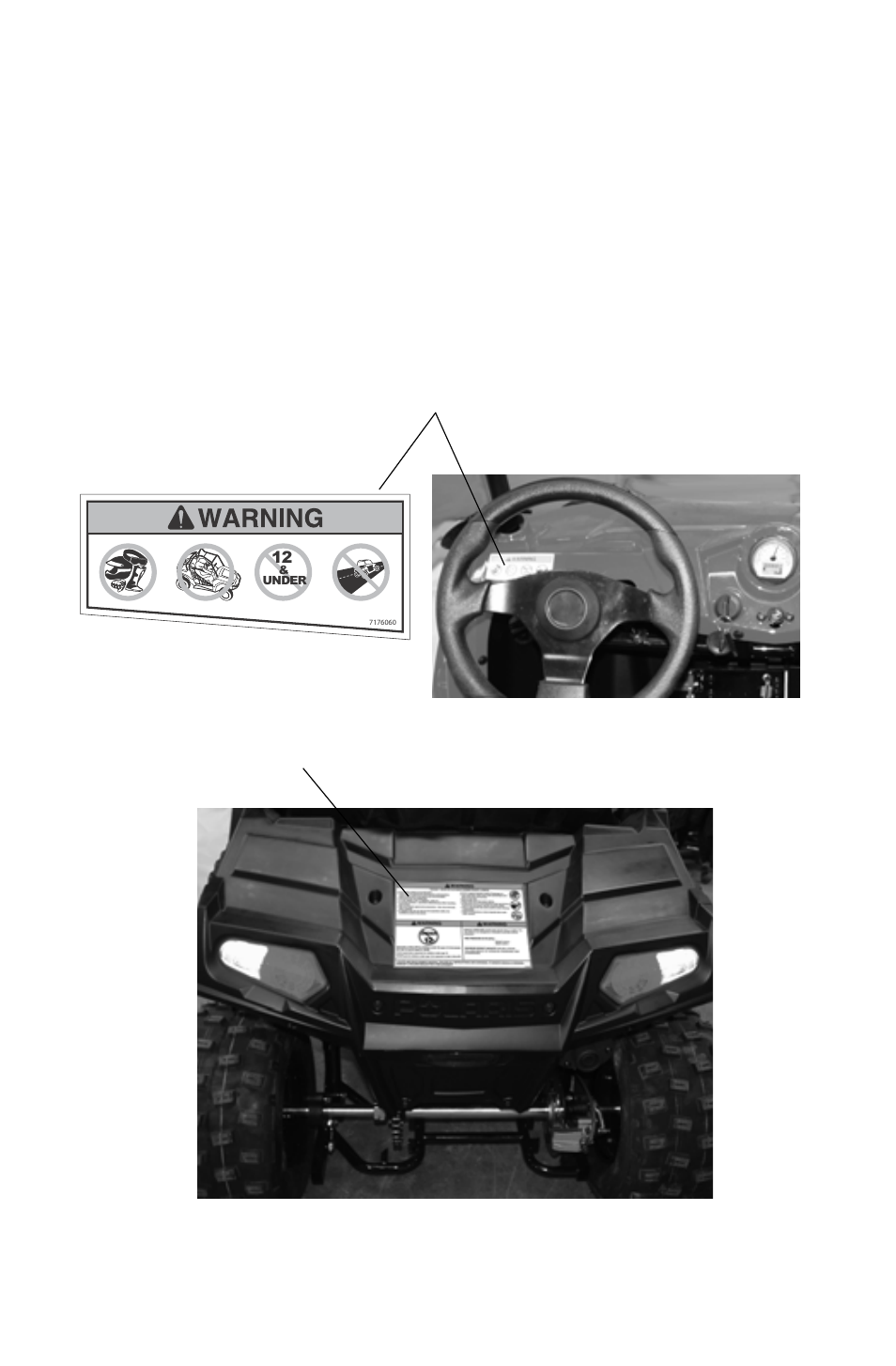 Safety, Safety labels and locations | Polaris 2012 ATV RZR 170 User Manual | Page 25 / 114