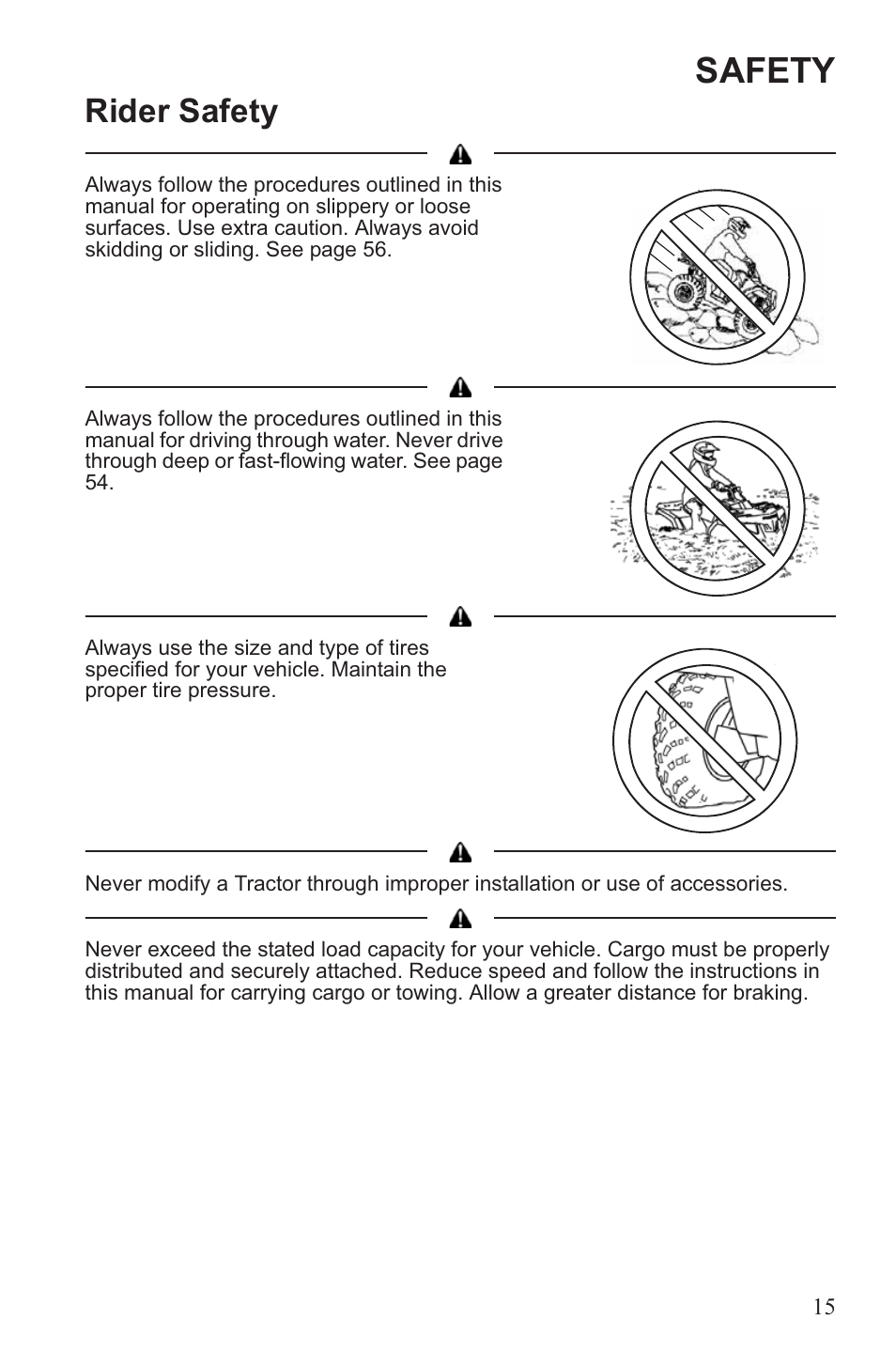 Safety, Rider safety | Polaris 2013 ATV Sportsman 500 Tractor INTL User Manual | Page 17 / 141