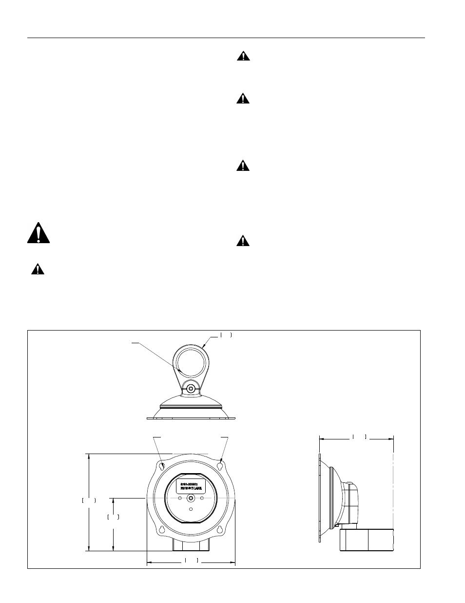 Disclaimer, Important warnings and cautions, Dimensions | Chief Manufacturing Direct Attach Ceiling Mount JHS Series User Manual | Page 2 / 6