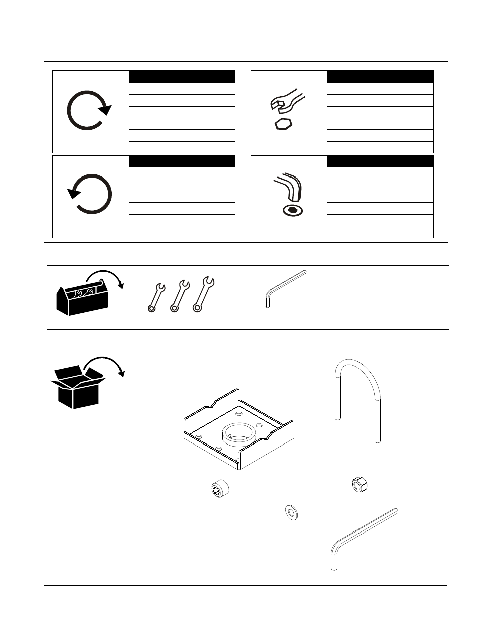 Legend tools required for installation parts | Chief Manufacturing Truss Ceiling Adapter CMA365 User Manual | Page 3 / 6