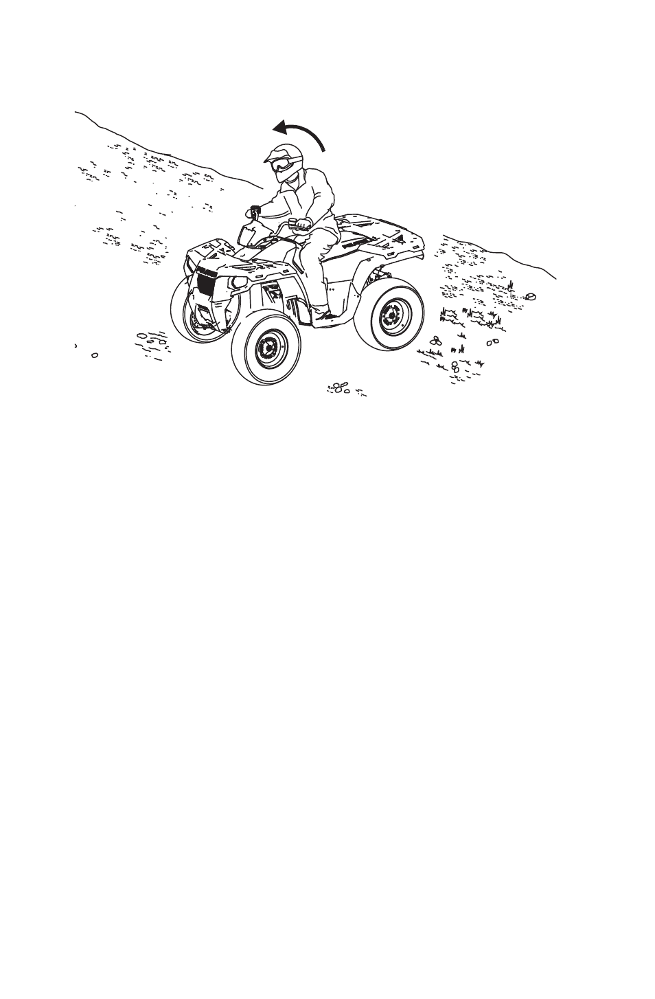 Operation, Driving on a sidehill (sidehilling) | Polaris 2014 ATV Sportsman 400 HO User Manual | Page 54 / 148