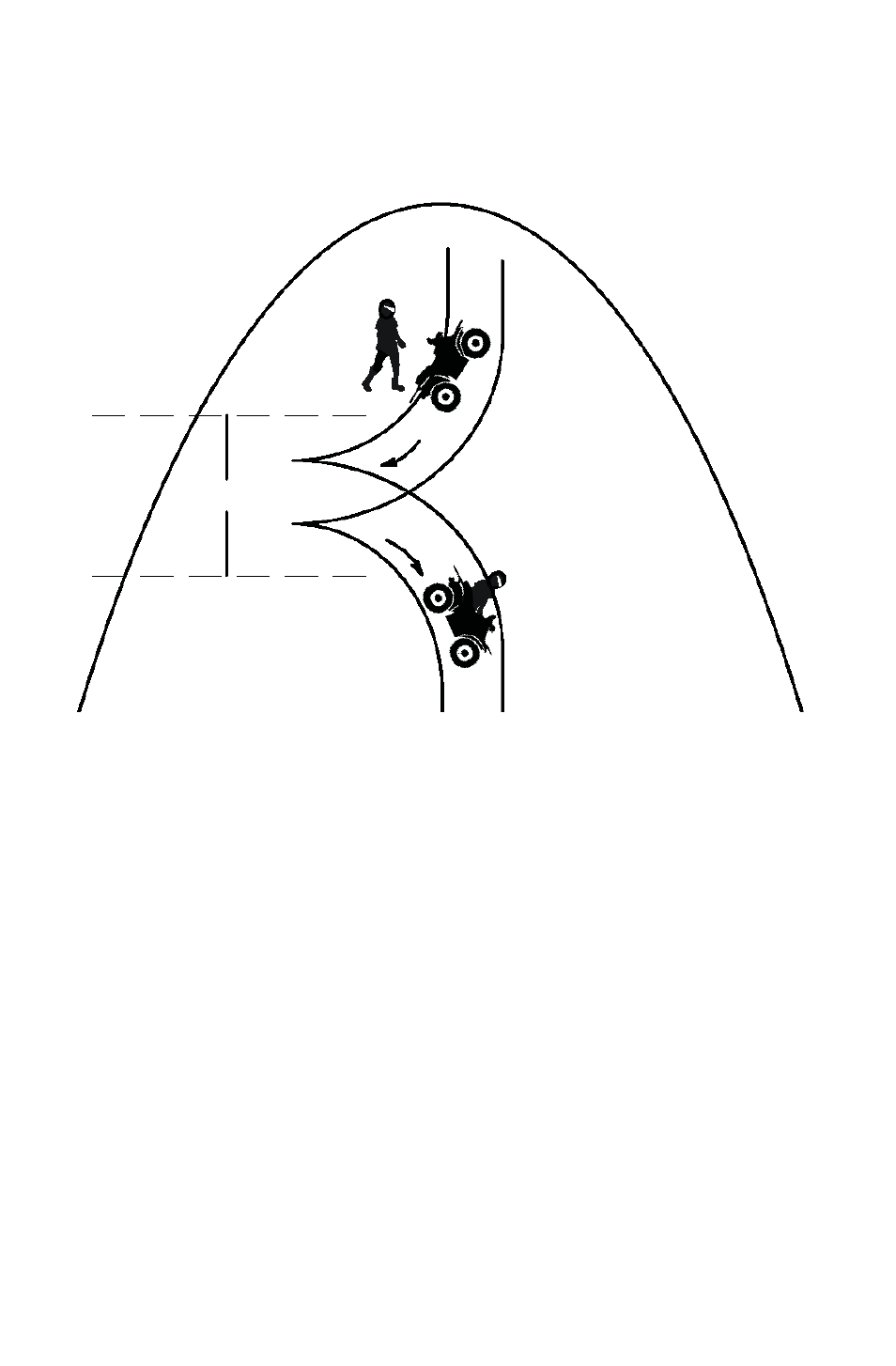 Operation, Turning around on a hill (k-turn) | Polaris 2014 ATV Sportsman 800 EFI User Manual | Page 58 / 147