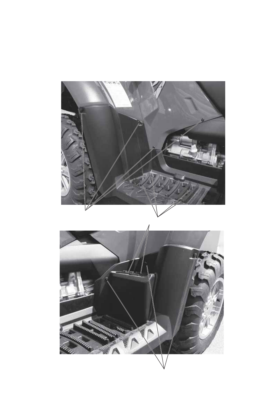 Maintenance, Side panel/footwell removal | Polaris 2014 ATV Sportsman Touring 550 EPS User Manual | Page 111 / 163