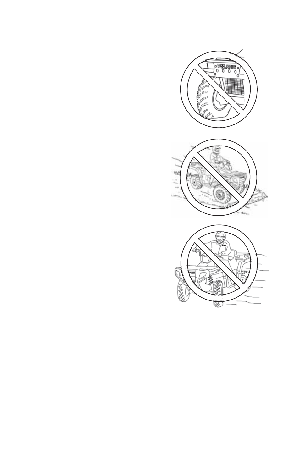 Safety, Safety warnings, Improper tire maintenance | Operating over obstacles, Skidding or sliding | Polaris 2014 ATV Sportsman Touring 550 EPS User Manual | Page 20 / 163