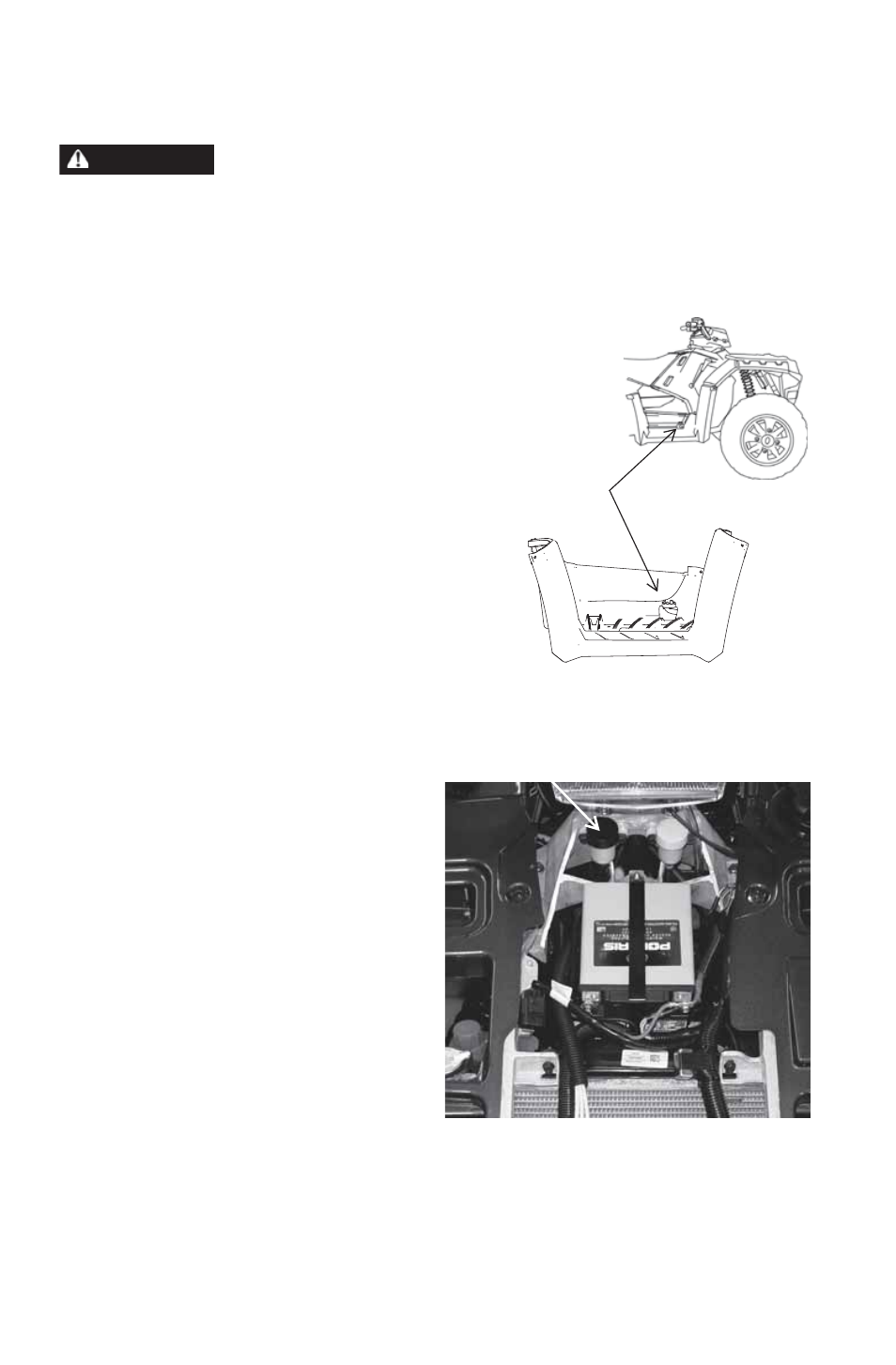 Features and controls, Auxiliary foot brake, Brake fluid level | Polaris 2014 ATV Sportsman Touring 550 EPS User Manual | Page 34 / 163