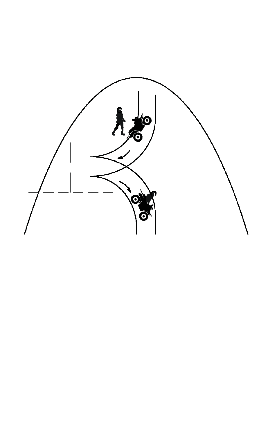 Operation, Turning around on a hill (k-turn) | Polaris 2014 ATV Sportsman Touring 550 EPS User Manual | Page 68 / 163