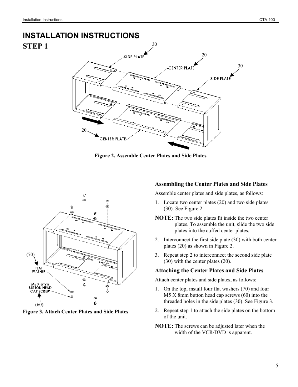 Installation instructions step 1 | Chief Manufacturing CTA-100 User Manual | Page 5 / 9