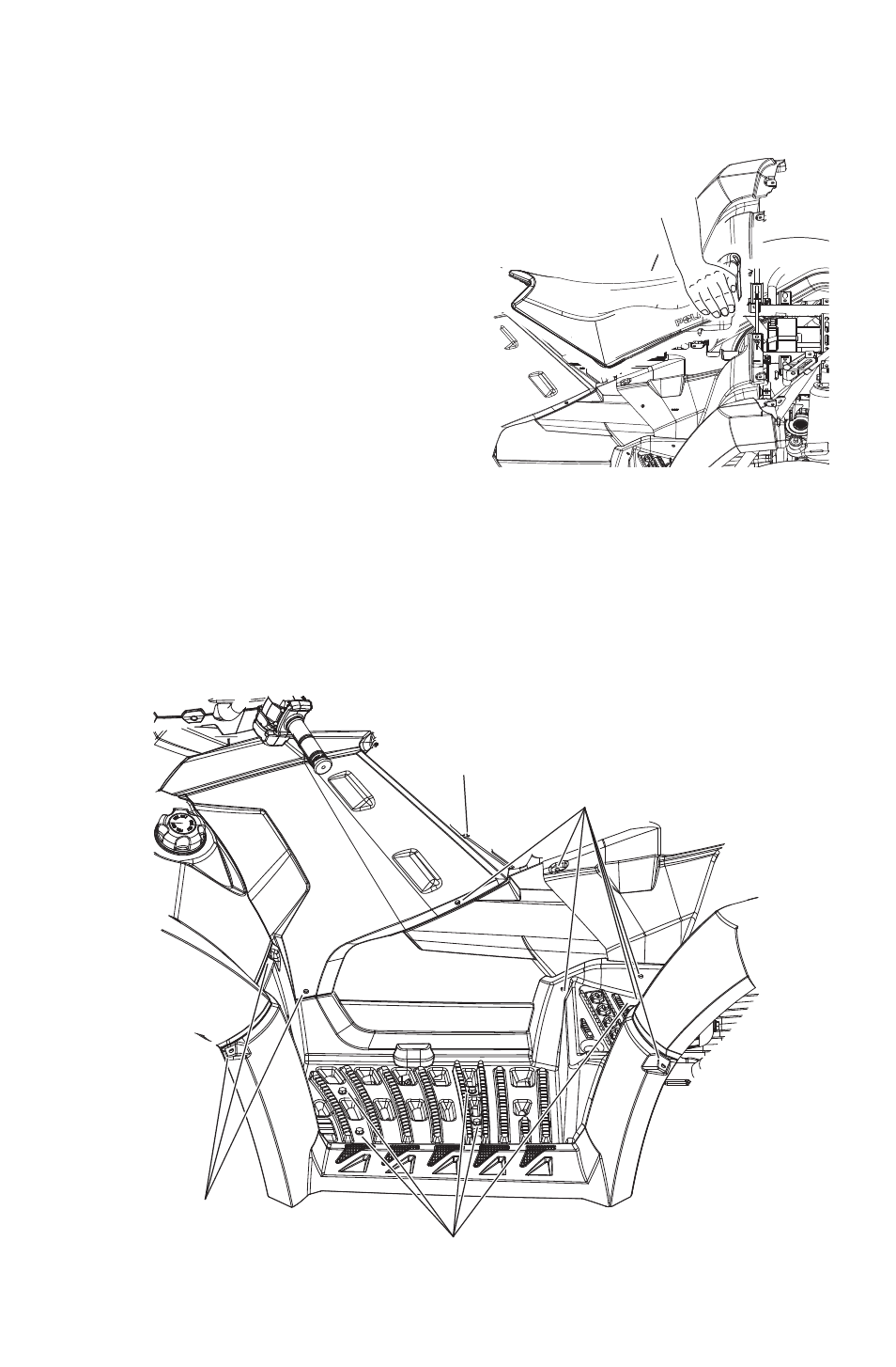 Maintenance, Seat removal, Side panel/footwell removal | Polaris 2014 ATV Sportsman X2 550 EPS User Manual | Page 115 / 166