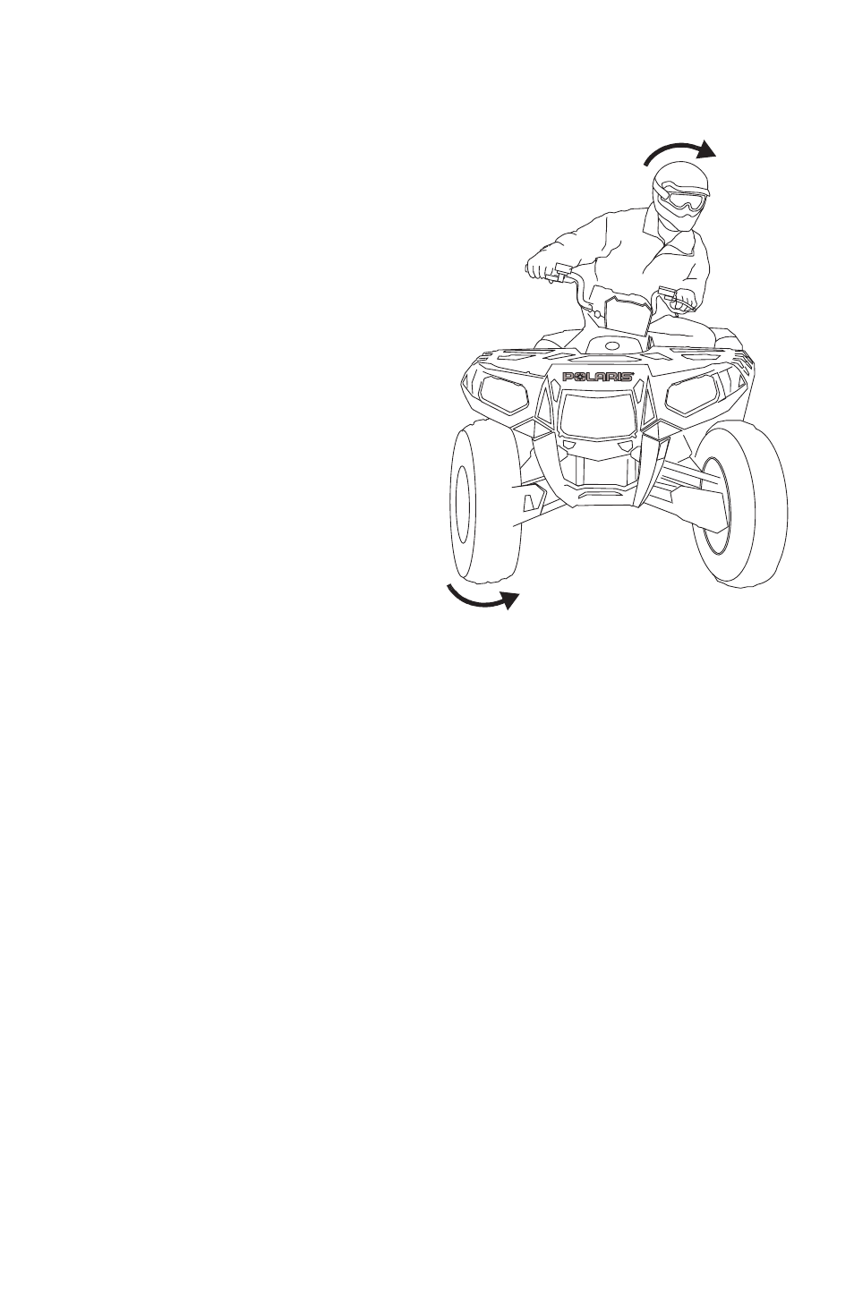 Operation, Turning the vehicle | Polaris 2014 ATV Sportsman 550 EPS User Manual | Page 61 / 160