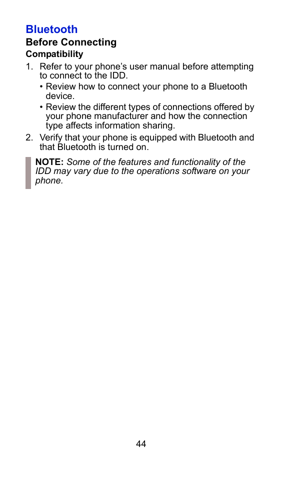 Bluetooth | Polaris 2015 ATV Interactive Digital Display User Manual | Page 45 / 74