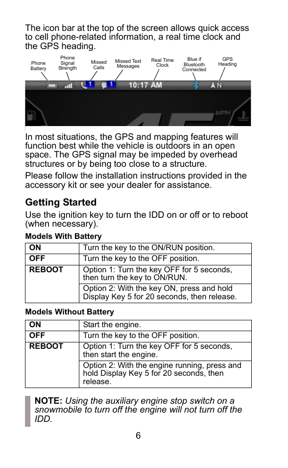 Getting started | Polaris 2015 ATV Interactive Digital Display User Manual | Page 7 / 74