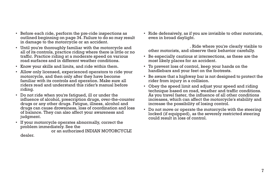 Safety, Safe riding practices | Polaris 2015 INDIAN Scout User Manual | Page 9 / 122