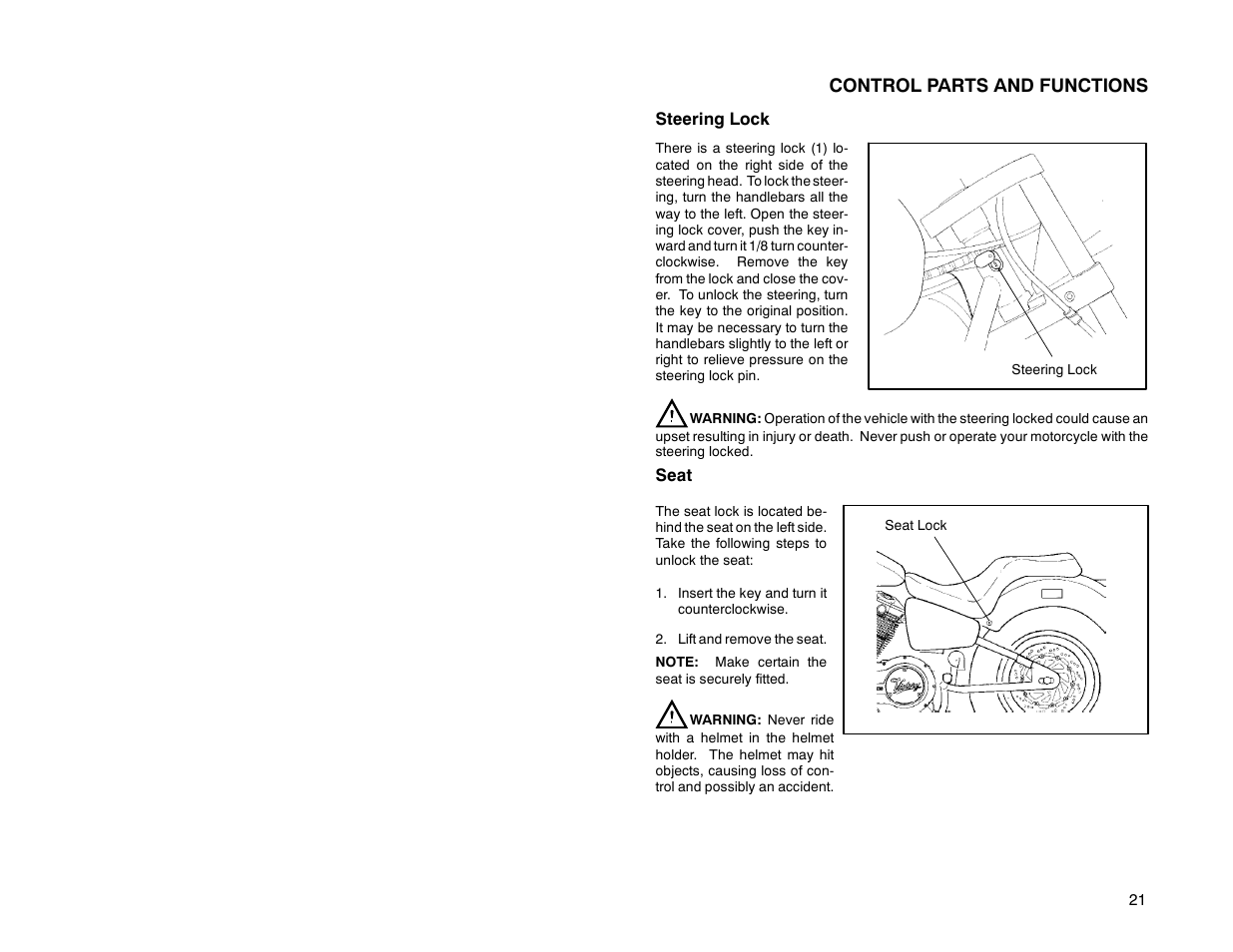 Control parts and functions | Polaris 2000 Victory Sport Cruiser User Manual | Page 26 / 73