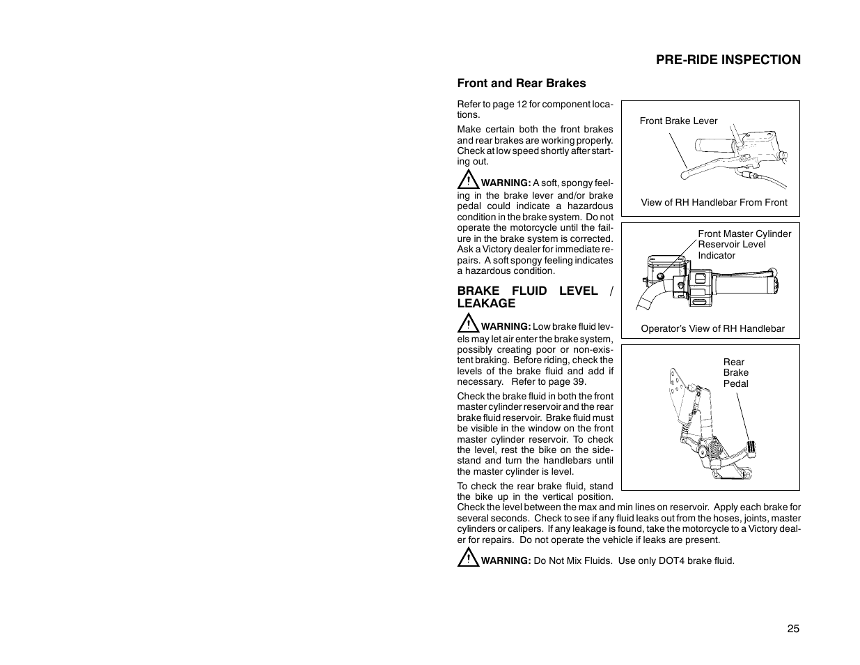 Pre-ride inspection | Polaris 2000 Victory Sport Cruiser User Manual | Page 30 / 73