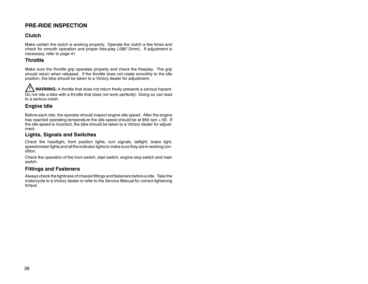 Polaris 2000 Victory Sport Cruiser User Manual | Page 31 / 73