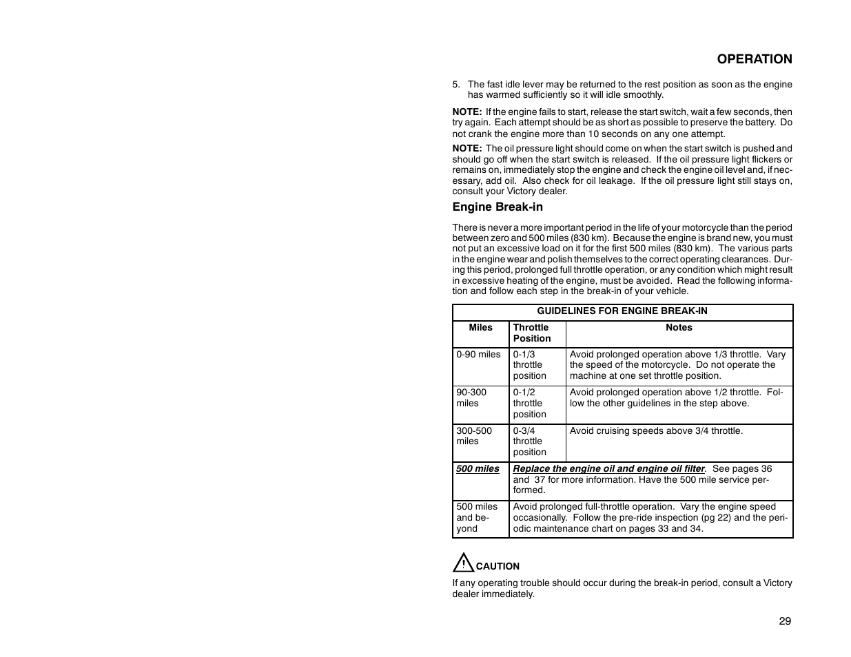 Operation | Polaris 2000 Victory Sport Cruiser User Manual | Page 34 / 73