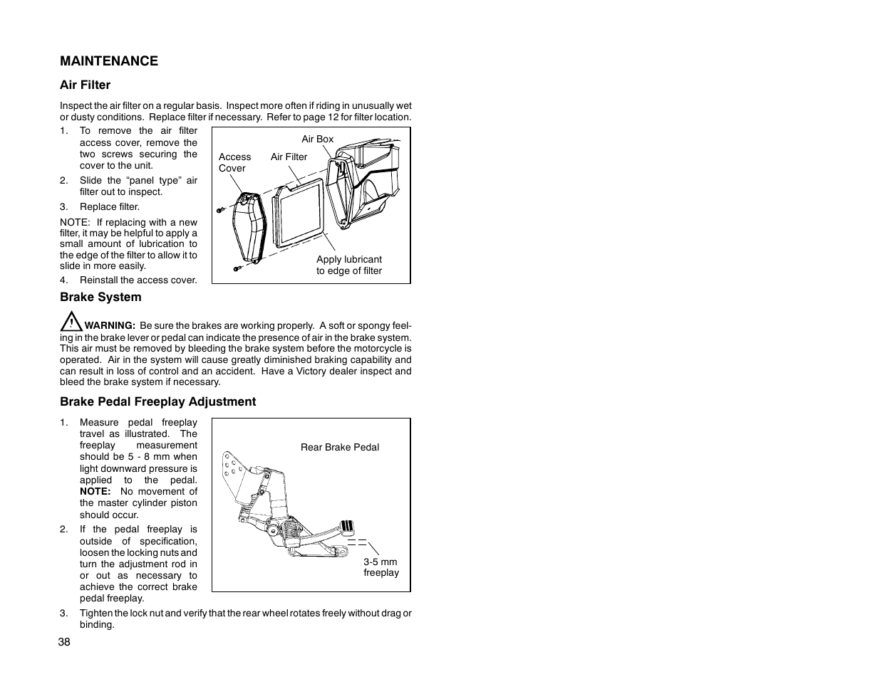 Maintenance | Polaris 2000 Victory Sport Cruiser User Manual | Page 43 / 73