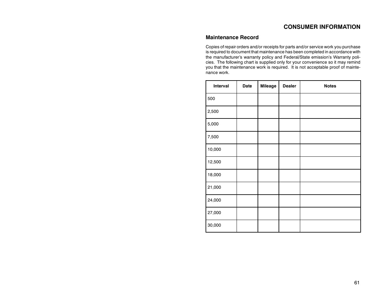 Consumer information | Polaris 2000 Victory Sport Cruiser User Manual | Page 66 / 73