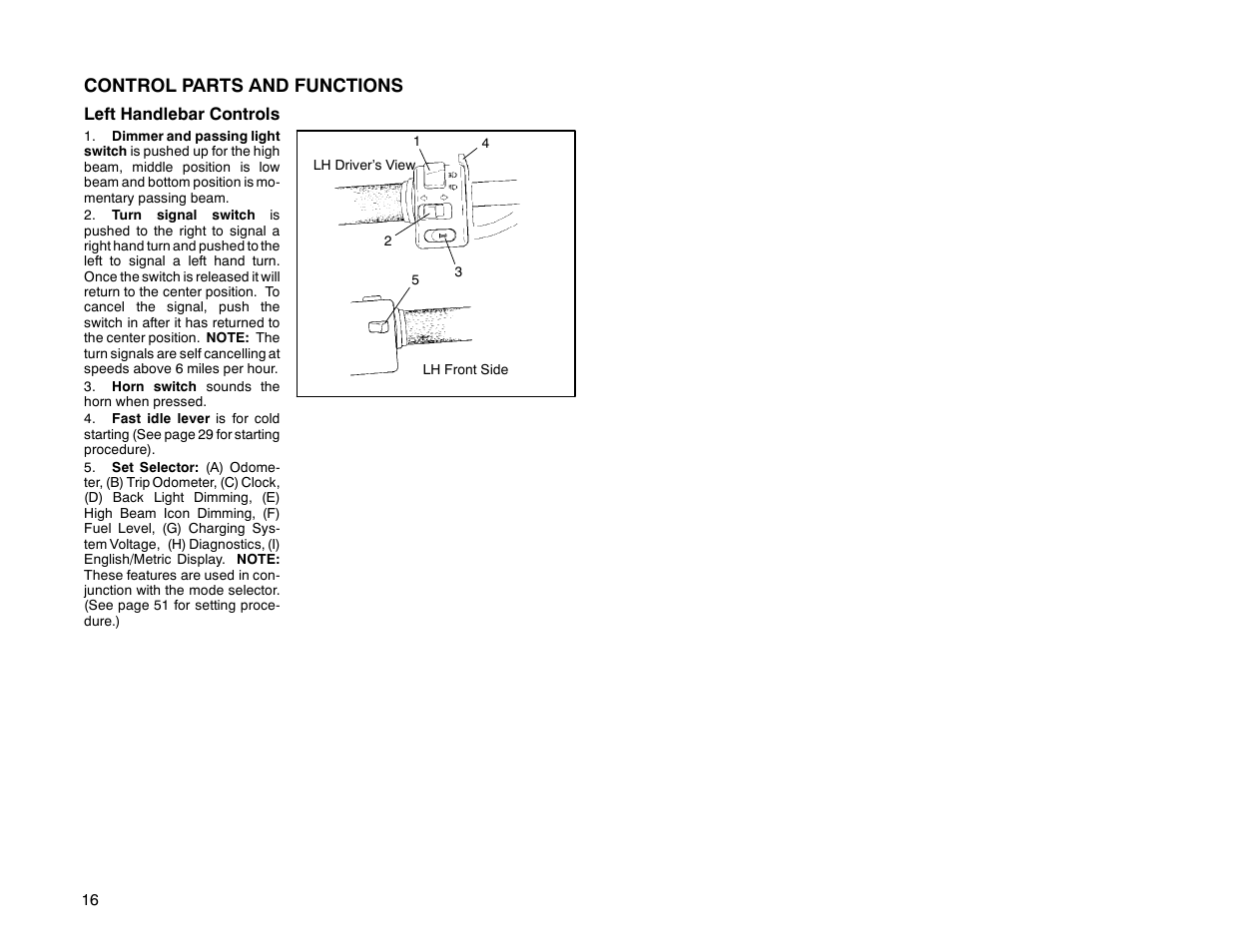 Control parts and functions | Polaris 2000 Victory Special Edition User Manual | Page 23 / 76