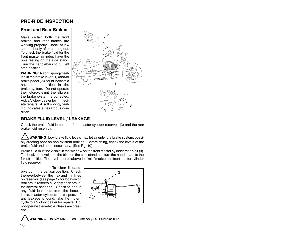 Pre-ride inspection | Polaris 2000 Victory Special Edition User Manual | Page 33 / 76