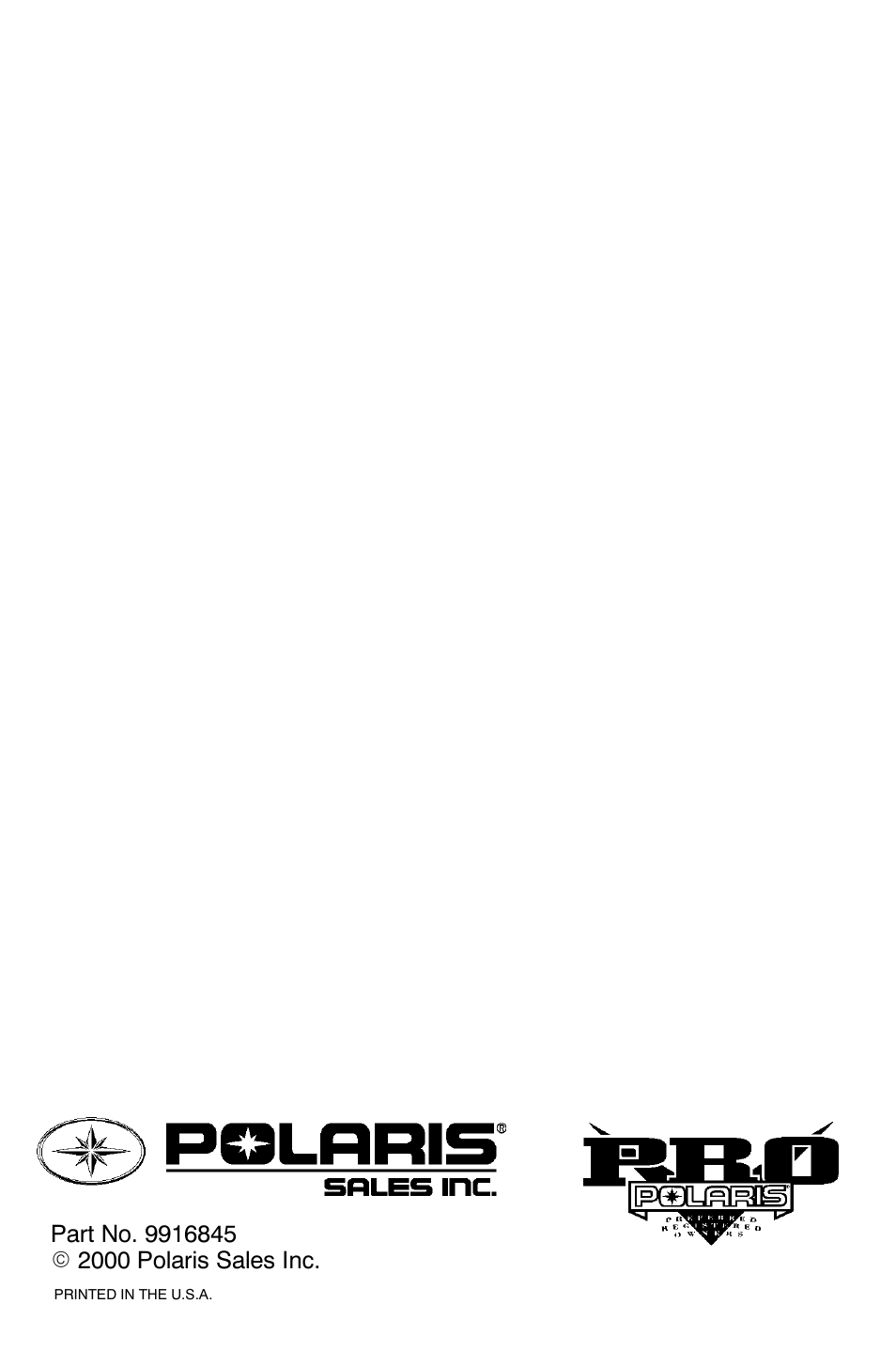 Polaris 2001 Victory Standard Cruiser User Manual | Page 107 / 107